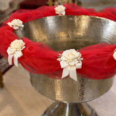 Decor cristelnita, tull rosu cu flori albe, 3M, Recostore®, REC5014/8