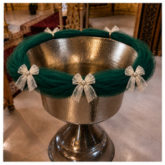 Decor elegant pentru cristelnita, tull verde cu fundite, 3M, Recostore®,  REC5016/1