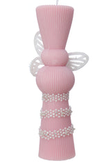 Lumanare botez tip clepsidra cu fluturi, 26x6 cm, REC5007/7