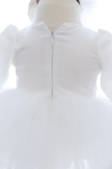 Rochita cu sclipici pentru botez, 2 piese, rochie si turban, REC3348