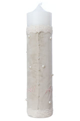 Lumanare botez cu lebada, ivoire, 30x7 cm, REC5002/49