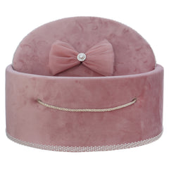 Cutie transport trusou din catifea buretata, roz pudrat, REC3418