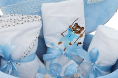 Trusou botez cu tigru, bleu, 9 piese, REC3430