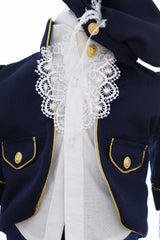 Costum print pentru botez baieti, 4 piese, bleumarin, REC3359