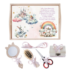 Set tava pentru taiere mot/ turta, model Unicorn, roz pudrat, 6 piese, 35x20 cm, Recostore®, REC1967/207