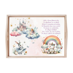 Set tava pentru taiere mot/ turta, model Unicorn, roz pudrat, 6 piese, 35x20 cm, Recostore®, REC1967/207