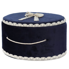 Cutie transport trusou din catifea buretata, bleumarin, REC3421