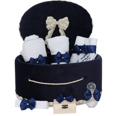 Trusou botez "Radacini si aripi..." bleumarin, 9 piese, REC3432