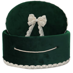 Cutie transport trusou din catifea buretata, verde, REC3422