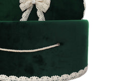 Cutie transport trusou din catifea buretata, verde, REC3422