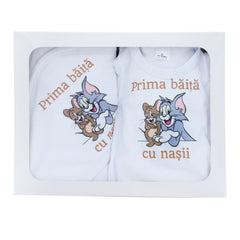 Set pentru prima baita cu nasii, halat, prosop si body, Tom & Jerry, REC2542