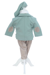 Costum elegant botez, 5 piese,  verde menta-crem, REC3450