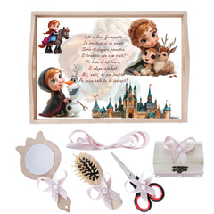 Set tava pentru taiere mot/ turta, model Ana din Regatul de Gheata, roz, 6 piese, 35x20 cm, Recostore®, REC1967/227