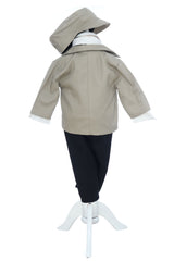 Costum crem pentru botez, 5 piese,  REC3455