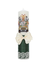 Trusou complet pentru botez de baieti personalizat cu Safari, lumanare cu Safari, costum si pantofiori, Verde, 15 piese, Recostore®, REC2753