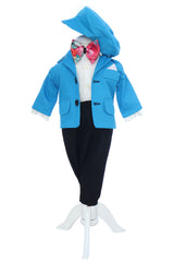 Costum turcoaz pentru botez,  5 piese, REC3456