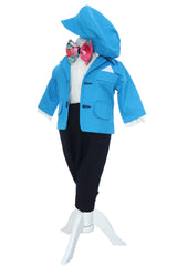Costum turcoaz pentru botez,  5 piese, REC3456