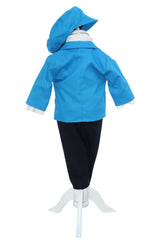 Costum turcoaz pentru botez,  5 piese, REC3456