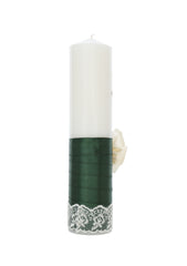 Trusou complet pentru botez de baieti personalizat cu Safari, lumanare cu Safari, costum si pantofiori, Verde, 15 piese, Recostore®, REC2753