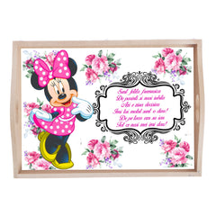 Set tava pentru taiere mot/turta la fetite, Model cu Minnie Mouse, ciclam, 6 piese, 35x20 cm, Recostore®, REC1967/243