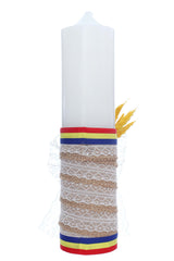 Lumanare botez traditional cu ursulet taranus, 30x7 cm, REC5002/41