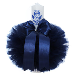 Lumanare botez, ingeras bleumarin, 30x5.5 cm, REC5004/33