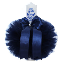 Set trusou botez cu ingeras, lumanare si trusou, bleumarin, 8 piese, REC5013/7