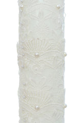 Lumanare eleganta pentru botez, ivoire, 30x7 cm, Recostore®, REC5002/50
