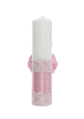 Lumanare botez, model Safari, 30x7 cm, roz pudrat,  Recostore®, REC5002/13