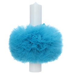 Lumanare botez, ingeras turcoaz, 30x5.5 cm, REC5004/35