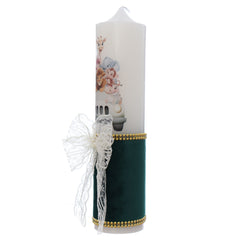 Set botez biserica pentru baieti, personalizat cu Safari, culoare verde, REC3218