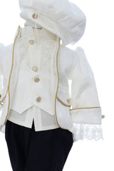 Costumas de print pentru botez, alb-bleumarin,  5 piese, REC3520