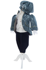 Costumas de print pentru botez, turcoaz-bleumarin, 5 piese, REC3523