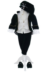 Costumas de print pentru botez, verde inchis, 5 piese, REC3524