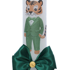 Lumanare botez cu tigru, model elegant, 30x7 cm, REC5002/45