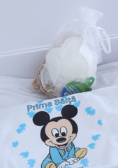 Set prima baita dupa botez cu nasii, body, prosop si saculet cu mirodenii, Mickey Mouse, REC2560