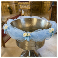 Decor cristelnita, tull bleu cu flori albe, 3M, Recostore®, REC5014/4