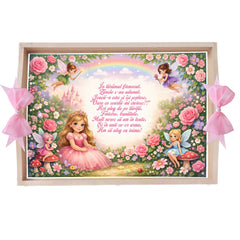 Tava pentru taiere mot/turta, model cu Printesa, roz, 10 piese, 35x20 cm, REC1967/376