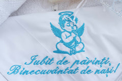 Trusou botez cu ingeras turcoaz, 7 piese, REC5012/2