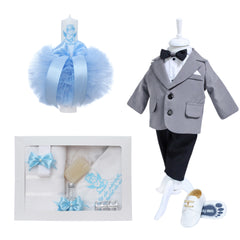 Set trusou botez cu ingeras bleu, 14 piese, REC3389