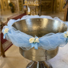 Decor cristelnita, tull bleu cu flori albe, 3M, Recostore®, REC5014/4