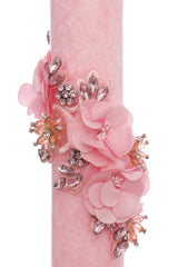 Lumanare botez design marmorat, 35x6 cm, REC5001/26