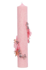 Lumanare botez design marmorat, 35x6 cm, REC5001/26