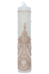 Lumanare eleganta cu dantela pentru botez, Recostore®, 35x6 cm, REC5001/67