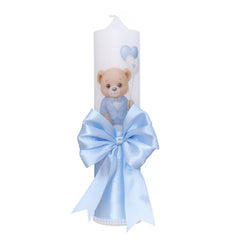 Lumanare botez cu Ursulet, 30x7 cm, bleu, REC5002/36