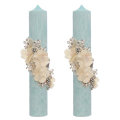 Set lumanari elegante pentru nunta/cununie, design marmorat, 2 bucati, REC5001/42