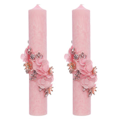 Set lumanari elegante pentru nunta/cununie, design marmorat, 2 bucati, REC5001/43