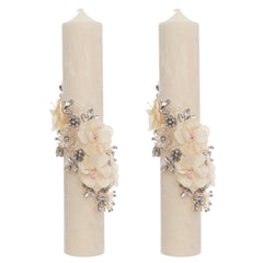 Set lumanari elegante pentru nunta/cununie, design marmorat, 2 bucati, REC5001/46