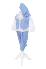 Costum print bleu pentru botez baieti, 4 piese, REC3302