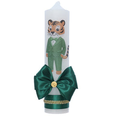 Lumanare botez cu tigru, model elegant, 30x7 cm, REC5002/45